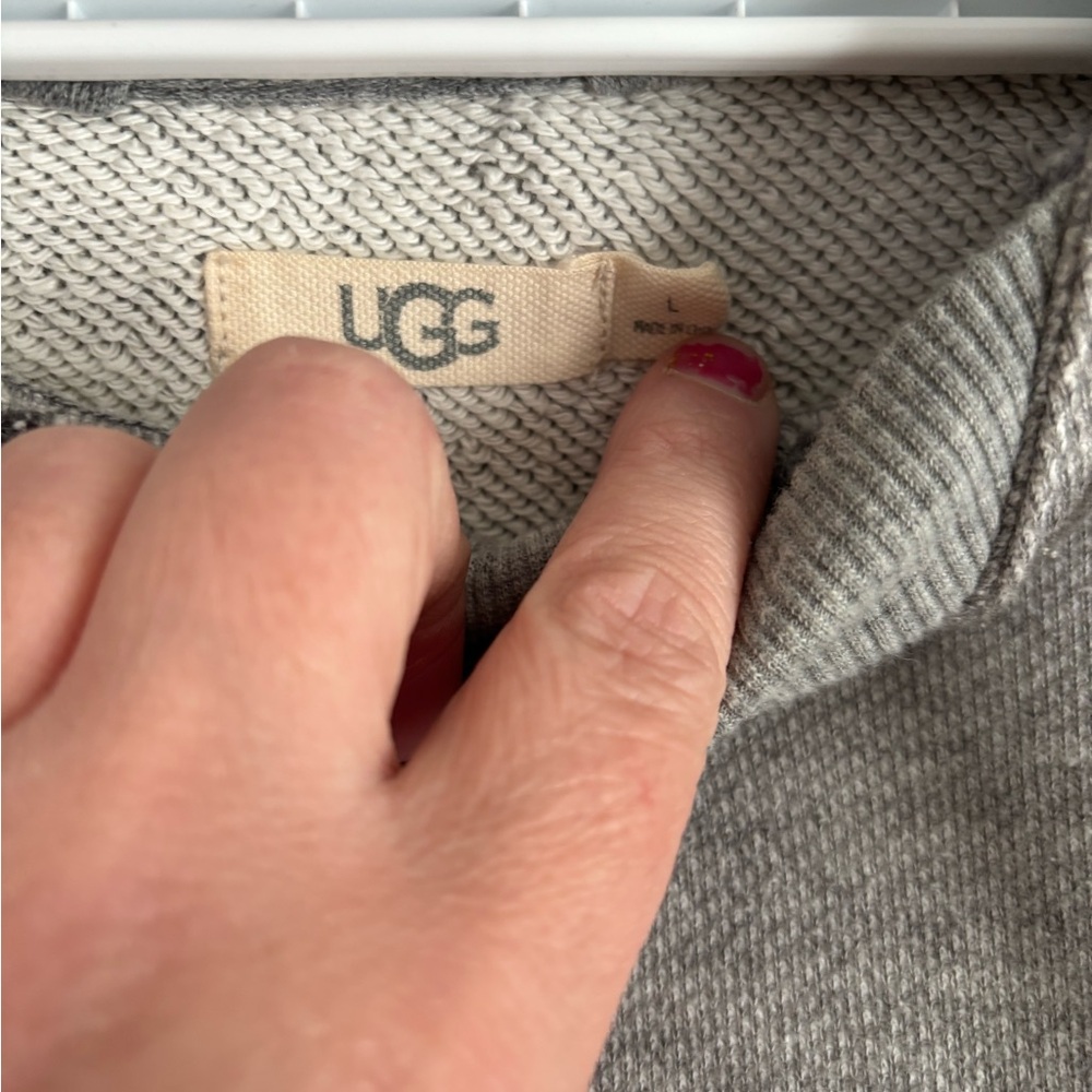 GUC UGG Women’s L Heather Gray Knit Pullover Hooded Sweater